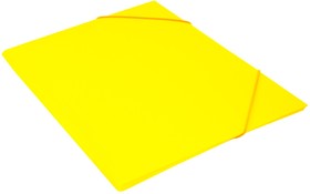 Фото 1/3 Папка на резинке Бюрократ Double Neon DNE510YEL A4 пластик кор.30мм 0.5мм желтый