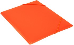 Фото 1/3 Папка на резинке Бюрократ Double Neon DNE510OR A4 пластик кор.30мм 0.5мм оранжевый