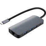 Кабель-адаптер USB3.1 Type-CM-- HDMI 4K*60Hz +3USB3.1(10Гбс) +RJ45+TF+SD+PD VCOM ...