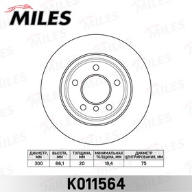 Диск тормозной задний D300мм. BMW 1 E81/E87/3 E90/91 1.6-3.0 05- (TRW DF4450) K011564