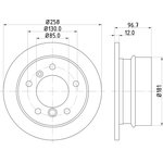 mdc1074, Диск тормозной задн. G-CLASS (W460) G-KLASSE (W460) G-KLASSE (W463) ...