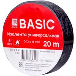Изолента класс В 0,13х15мм 20м. черная (10 шт.) Basic plc-iz-b-b