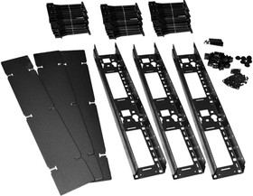 Фото 1/2 Вертикальный органайзер для регулируемых стоек с пластиковыми пальцами и крышкой, 312x220 мм, черный -RACK-VORG/L TWT-RACK-VORG/L