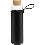 Бутылка для воды, phantasie,объем 800 мл, из термостойкого стекла, в чехле, крышка из бамбука 106007