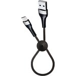 USB кабель Earldom EC-094M MicroUSB, 3A, 0.25м, нейлон (черный)