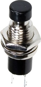 PB-05-7B1-G, кнопка без фиксации 250В 1А черный OFF-(ON) (=SPA-106B1 PSW5)
