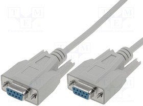AK-610106-020-E, Cable; D-Sub 9pin socket,both sides; 2m; grey; shielded