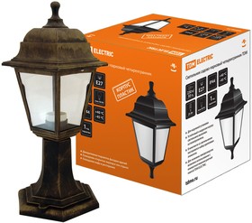 SQ0330-0715, Светильник садово-парковый НТУ 04-60-001 четырехгранник, стойка, пластик, бронза TDM Electric