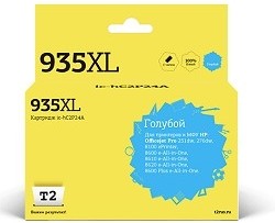 Фото 1/2 T2 C2P24AE Картридж (HC2P24A №935XL) для HP Officejet Pro 6230/6830, голубой, С ЧИПОМ