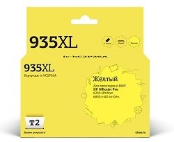 Фото 1/2 T2 C2P26AE Картридж (HC2P26A №935XL) для HP Officejet Pro 6230/6830, жёлтый, С ЧИПОМ