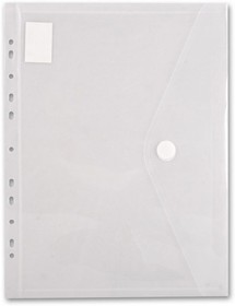 Конверт на кнопке Бюрократ -PK880CLEAR/1 A4 с перфорац. по длинной стороне пластик 0.18мм прозрачный