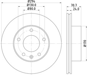 MDC1761, Диск тормозной передний вентилируемый MDC1761 Mintex