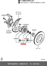 3880A012, Подшип.-ступица пер.MITSUBISHI PAJERO III V68W/V78W 3.2 DI-D 00-