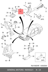 96550221, Опора двигателя прав.