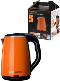 Фото 1/5 Электрический чайник "Ника", нержавеющая сталь / пластик, 1,8 л, 1800 Вт, оранжевый, TDM
