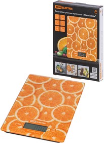 Фото 1/6 Весы электронные кухонные "Апельсины", стекло, деление 1 г, макс. 5 кг, TDM