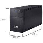 Источник бесперебойного питания POWERCOM Raptor RPT-600A EURO, 600 VA (360W) ...