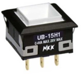 UB15KKG015F, Pushbutton Switches SP ON-(ON) BRT GN AU