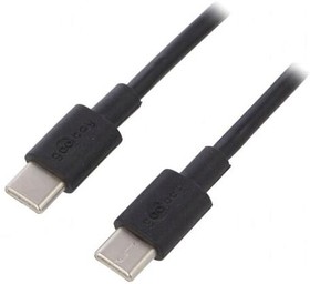 Фото 1/2 66318, Кабель, USB 2.0, вилка USB C,с обеих сторон, 1м, черный