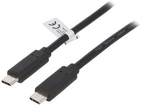 Фото 1/2 CU0128, Кабель, USB 3.1, вилка USB C, с обеих сторон, 0,5м, черный