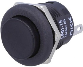 Фото 1/3 LP0115CCKW01A, Pushbutton Switches SPDT ON-(ON) 3A BLK BUSHING MOUNT