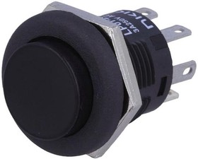 Фото 1/3 LP0125CCKW01A, Pushbutton Switches DPDT ON-(ON) 3A BLK BUSHING MOUNT