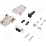 6355-0044-01, DE-9 Plug D-Sub Connector Kit, Zinc