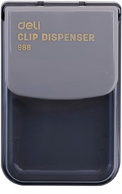 Фото 1/10 Скрепочница магнитная Deli Е988 со скрепками в комплекте, цвет ассорти