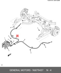 96879437, Трос стояночного тормоза CHEVROLET: CAPTIVA (100) 2007-2009