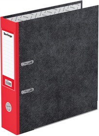 Папка-регистратор Hype 80 мм, мрамор, нижний металлический кант, красная ATm_80503