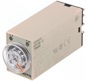 Фото 1/4 H3YN-4 AC200-230, H3YN Series DIN Rail, Panel Mount Timer Relay, 200 → 230V ac, 4-Contact, 0.1 s → 10min