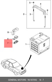 96187092, КЛЕМА АКБ - / CONNECTOR A-BATTERY [ORG]