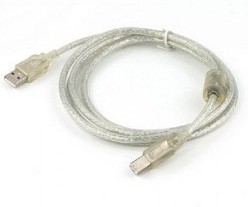 Фото 1/2 Cablexpert Кабель USB 2.0 Pro, AM/BM, 1,8м, экран, феррит.кольцо, прозрачный (CCF-USB2-AMBM-TR-6)