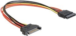 Фото 1/2 Cablexpert Удлинитель кабеля питания SATA 15pin(M)/15pin(F), 30см (CC-SATAMF-01)
