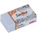 Ластик Deli EH00310 Scribe Plus 40x22x12мм белый индивидуальная картонная упаковка