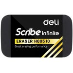Ластик Deli EH00510 Scribe Infinite 20x10x40мм черный индивидуальная картонная ...