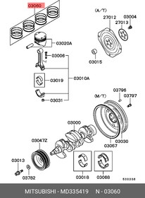 MD335419, Кольца поршневые 0,50