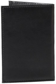 Фото 1/3 Обложка на паспорт Небраска, кожзам, черная, Op5130103