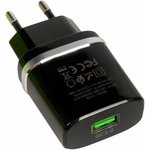 6931474716255, Зарядное устройство Hoco 18Вт, 3А, QC3.0, 1хUSB, C12Q, черный, коробка