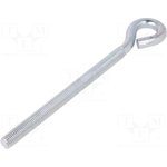 HO12215, Hook, Ring, steel, Zinc, Thread length 157mm, Length 215mm