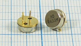 Фото 1/2 Кварцевый резонатор 433920 кГц, корпус D12, точность настройки 180 ppm, марка HDR433MD12-65A, (HDR433M)