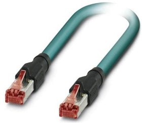 1403933, Assembled Ethernet cable - shielded - 4-pair - AWG 26 stranded (7-wire) - RAL 5021 (sea blue) - RJ45 connector/IP ...