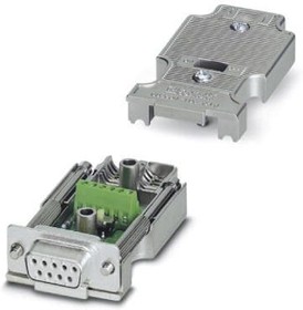 Фото 1/8 2306566, D-SUB connector - 9-pos. female connector - axial version with two cable entries - bus system: CAN - CANopen - Sa ...
