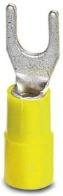 Фото 1/2 Insulated forked cable lug, 4.0-6.0 mm², AWG 12 to 10, M8, yellow