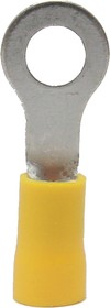 ROV-606 Наконечник кольцевой изолированный с ПВХ манжетой 4.6...6.6мм2/М6/Жёлтый (упак=100шт)