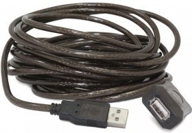 Фото 1/7 Cablexpert Кабель удлинитель USB 2.0 активный, AM/AF, 5м (UAE-01-5M)