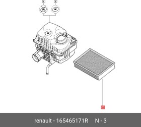 Фильтр воздушный RENAULT 1654 651 71R