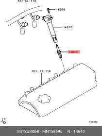 Фото 1/4 MN158596, Свеча зажигания MITSUBISHI GALANT (DJ,DM), LANCER (CS,CT), OUTLANDER (CU)