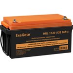 Аккумуляторная батарея ExeGate EX285654RUS HRL 12-80 (12V 80Ah, под болт М6)