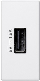 Зарядное устройство Simon, USB, К45, узкий модуль, 5 В, 1,5 А, белый K126C-9